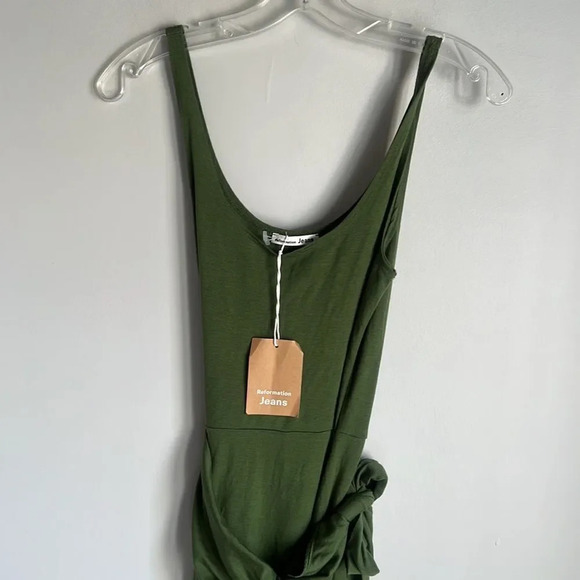 NEW Reformation Kaila Midi Dress Green - Picture 3 of 9
